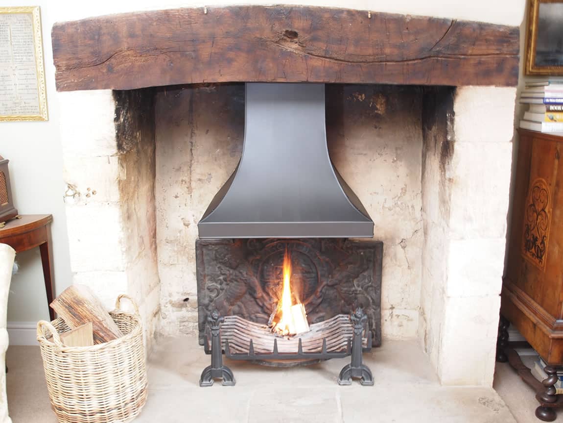 Open Fire Grate Fireplace Canopies Dog Irons Camelot Real Fires